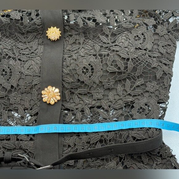 🆕 SELF-PORTRAIT 🧿 NWOT Lace Hollowed Out Short Sleeve Midi Dress Sz UK 10 US 6 - Picture 16 of 16